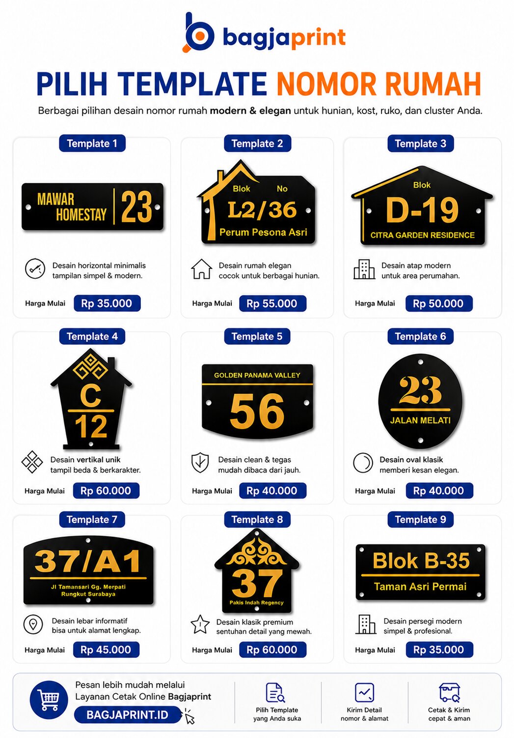 Template Nomor Rumah Akrilik Bagjaprint